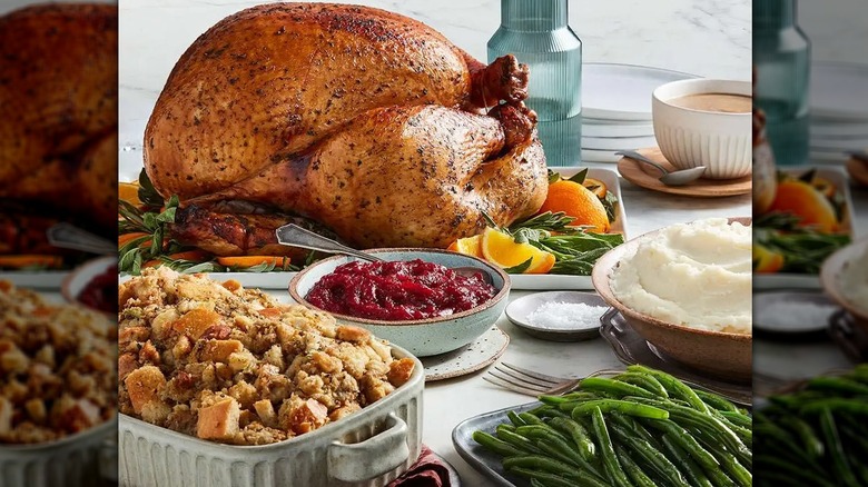 Whole Food's Thanksgiving meal and turkey centerpiece