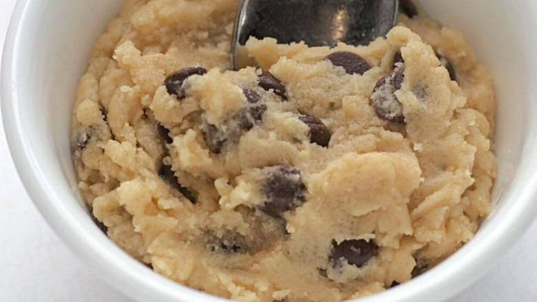 raw cookie dough in bowl