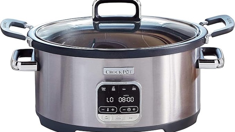 Crock-Pot 3-in-1 Multi-Cooker, Stainless Steel against white background