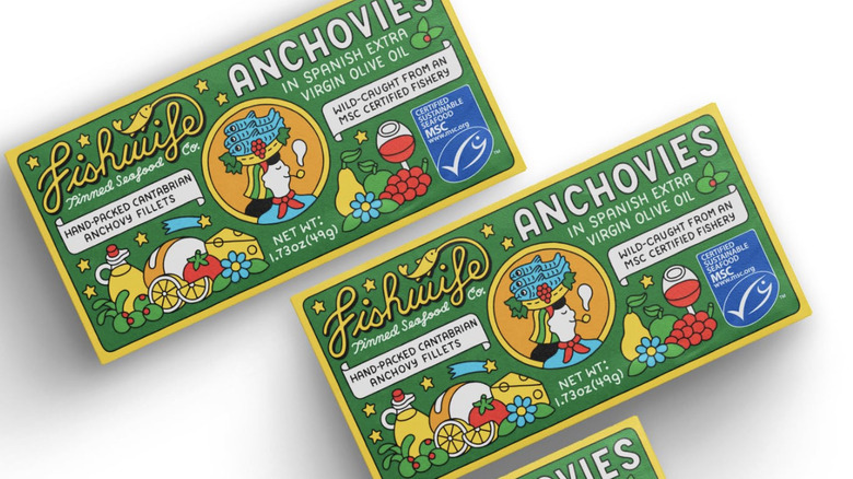 Packages of Fishwife Anchovies in Spanish Extra Version Olive Oil