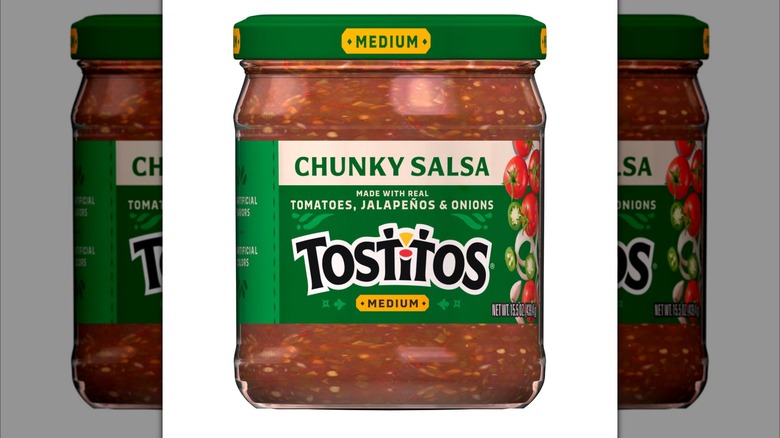Tostitos Medium Chunky Salsa product image against white background.