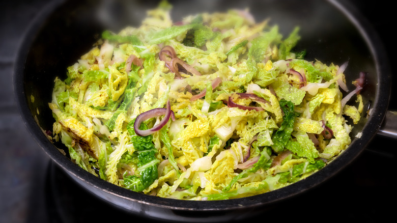 cooked savoy cabbage