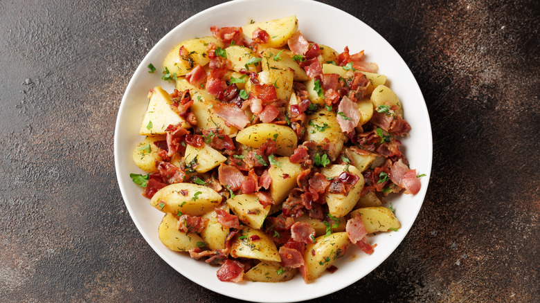 German potato salad with bacon and scallions