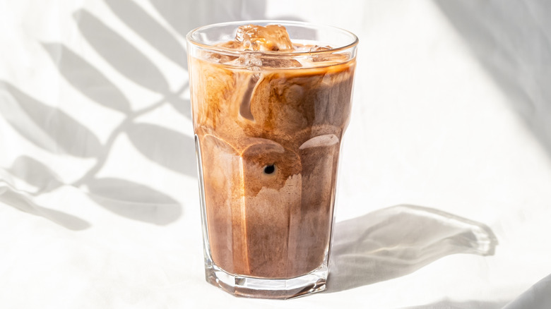 iced coffee white background