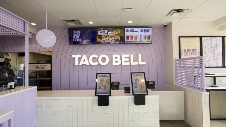 Taco Bell Live Mas Cafe with lavender decor