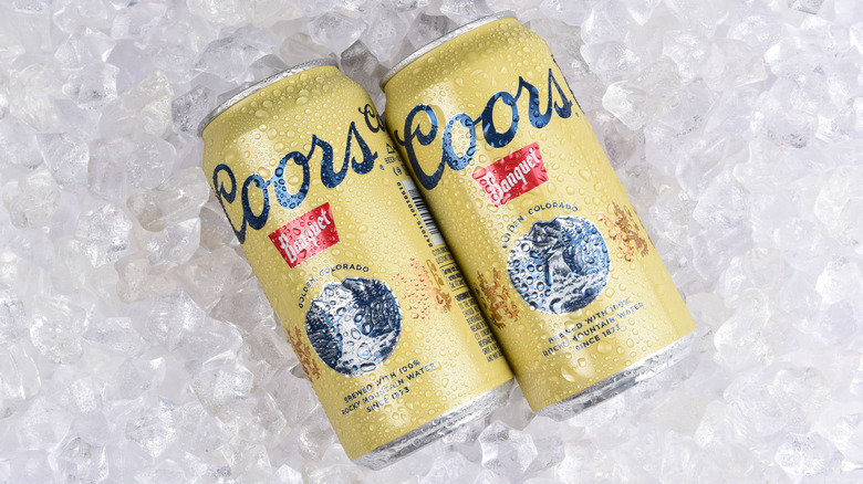 Cans of Coors Banquet beer