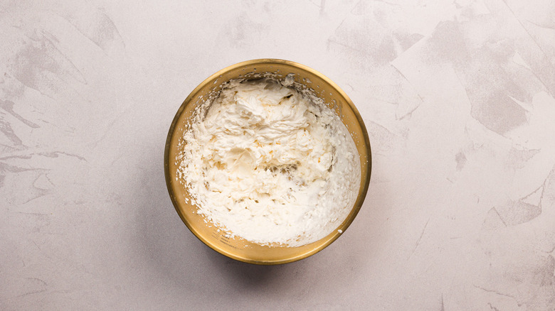 Whipped cream in bowl