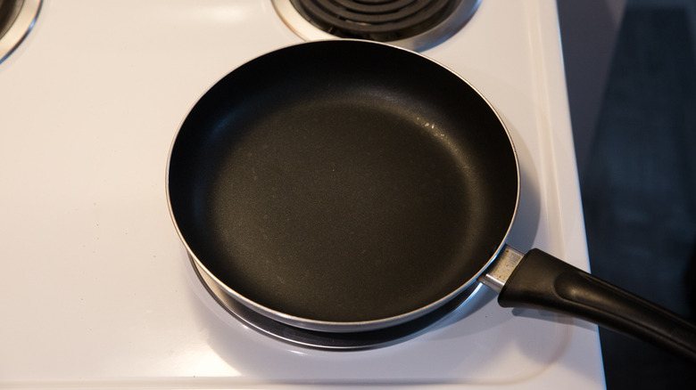 dry skillet on stovetop