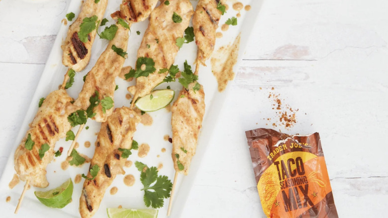 Trader Joe's Taco Seasoning Mix with strips of chicken