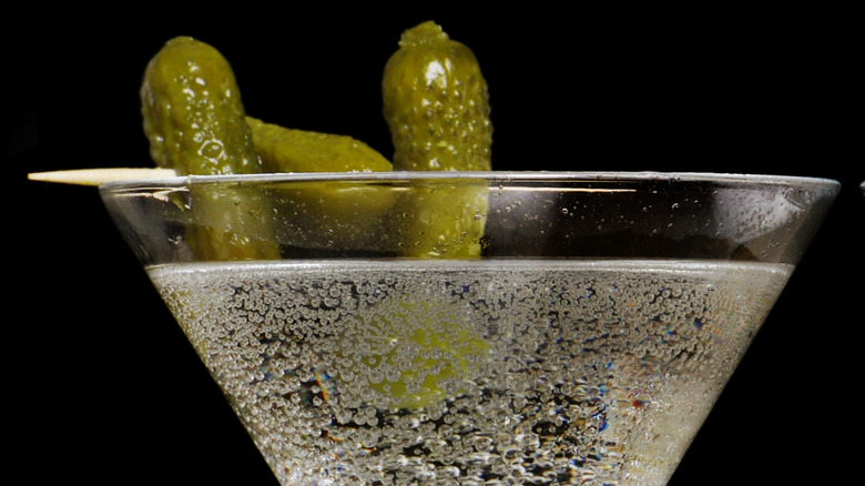 Martini with cornichons