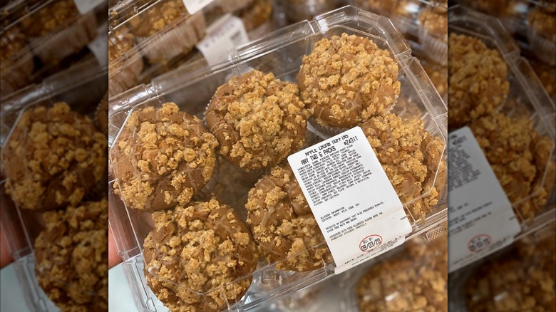 Apple Crumb Muffins in a plastic clamshell box