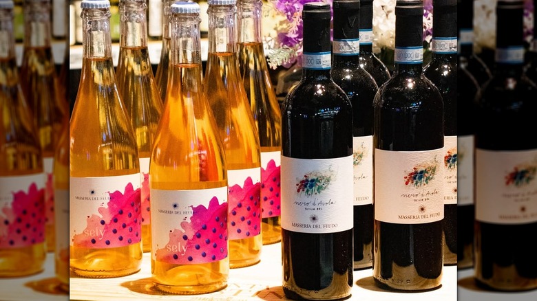 Bottles of Masseria del Feudo Nero d'Avola and rose wine