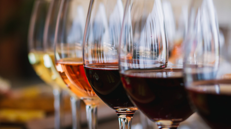 Various glasses of wine