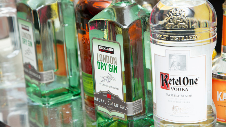 bottles of liquor on shelf