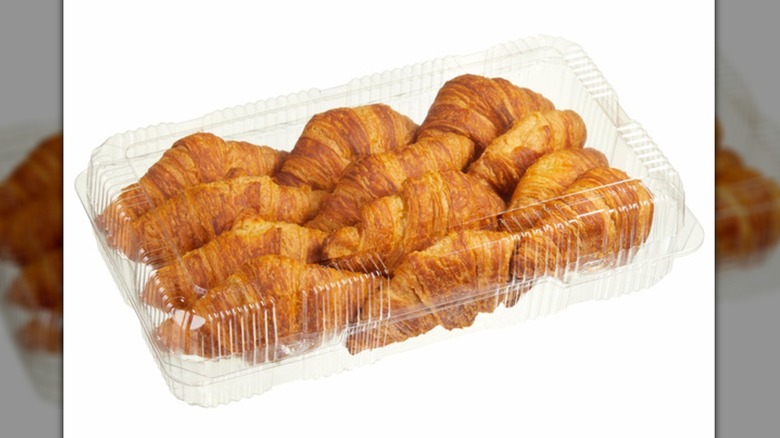 Butter croissants from Costco bakery in a plastic container