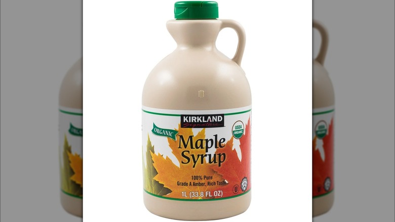 Jug of organic pure maple syrup Kirkland