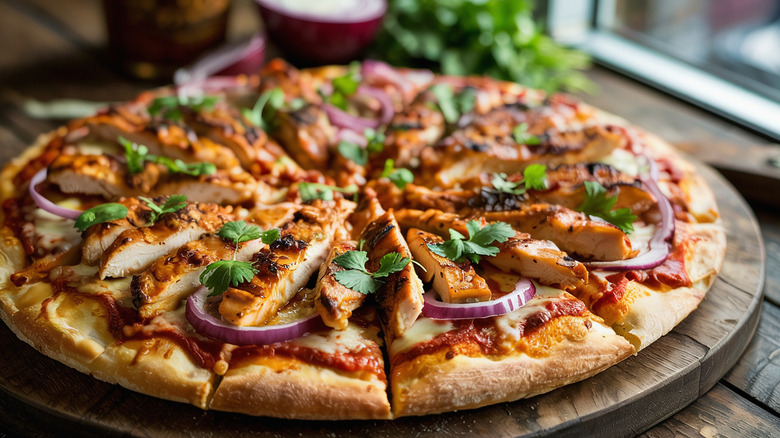 Barbecue chicken pizza