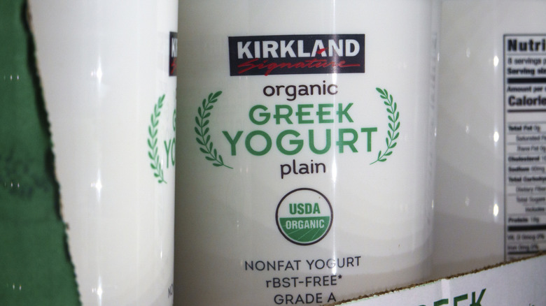 Close-up of Kirkland Signature Organic Greek Yogurt
