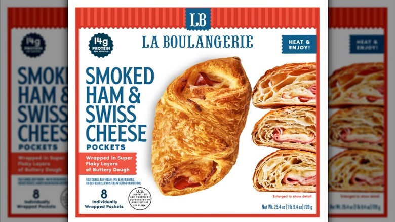 A box of La Boulangerie Smoked Ham & Swiss Cheese Pockets