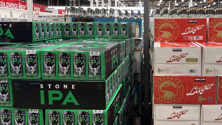 Costco beer section with Kirkland Lager