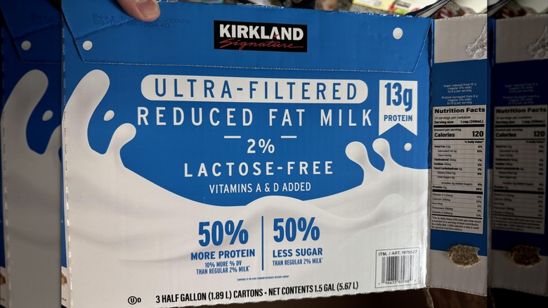 Kirkland Signature Ultra filtered milk package at Costco