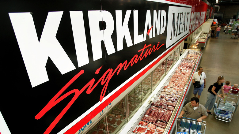 Kirkland Signature sign inside Costco