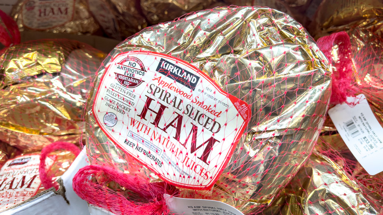 Kirkland Signature hams on display