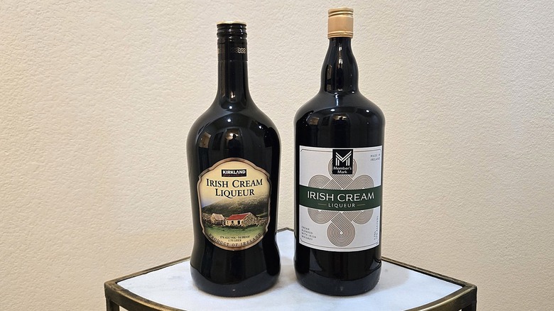 Bottle of Member's Mark and Kirkland Signature Irish Cream