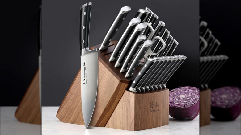 A Cangshan Olympus Series German Steel Forged 23-piece Knife Block Set