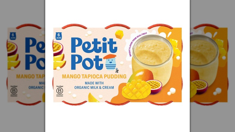 Package of Petit Pot Mango Tapioca Pudding desserts