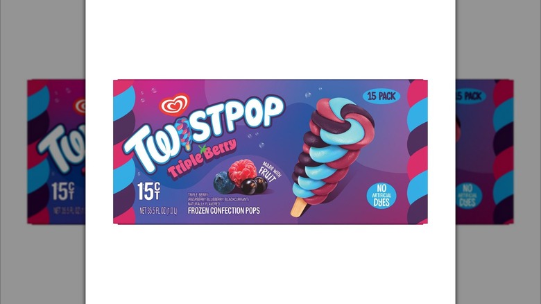Box of TwistPop Triple Berry Frozen Confection Pops fruit pop desserts