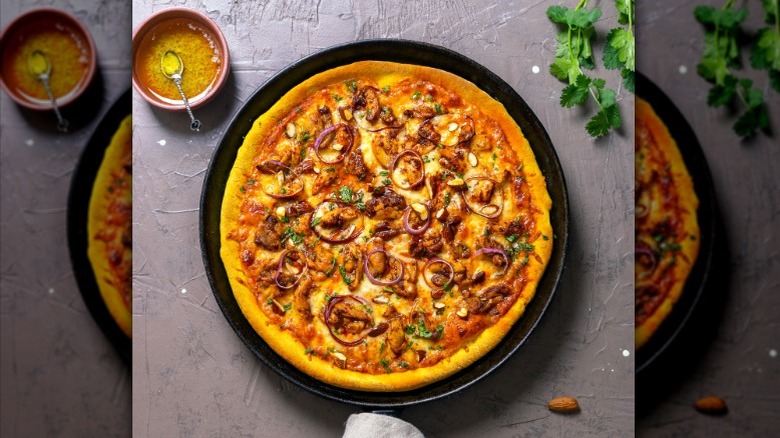 homemade masala pizza