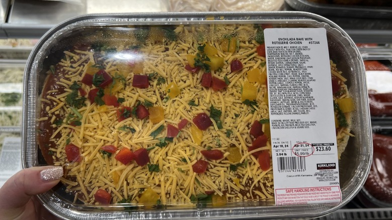 Kirkland Signature Enchilada Bake with Rotisserie Chicken at Costco