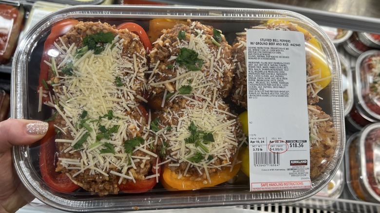 Kirkland Signature Stuffed Bell Peppers with Ground Beef and Rice at Costco
