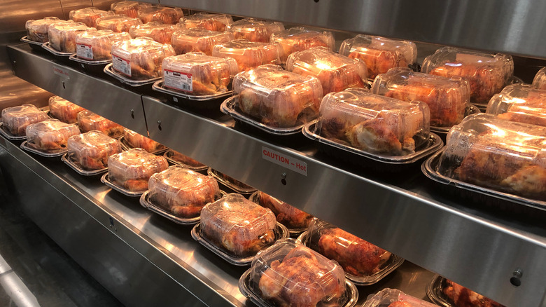 Precooked chickens at Costco