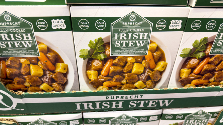 Ruprecht Irish Stew packages on display at Costco.