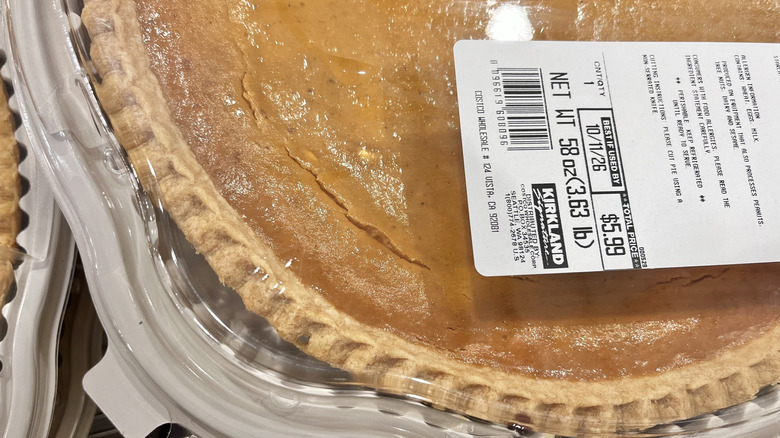 Cracks on top of a Costo pumpkin pie