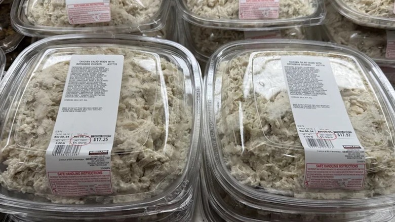 Packaged rotisserie chicken salad at Costco