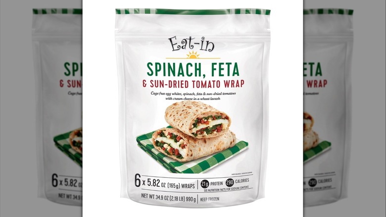 Bag of Spinach, Feta and Sun-Dried Tomato Wrap from Eat-in Foods.