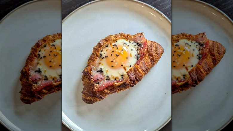 Bacon and egg on Costco croissant