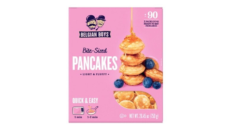 A beauty shot of Belgian Boys Bite-Sized Pancakes
