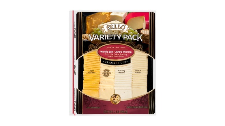 A beauty shot of Cello Cracker Cut Premium Sliced Cheese Variety Pack