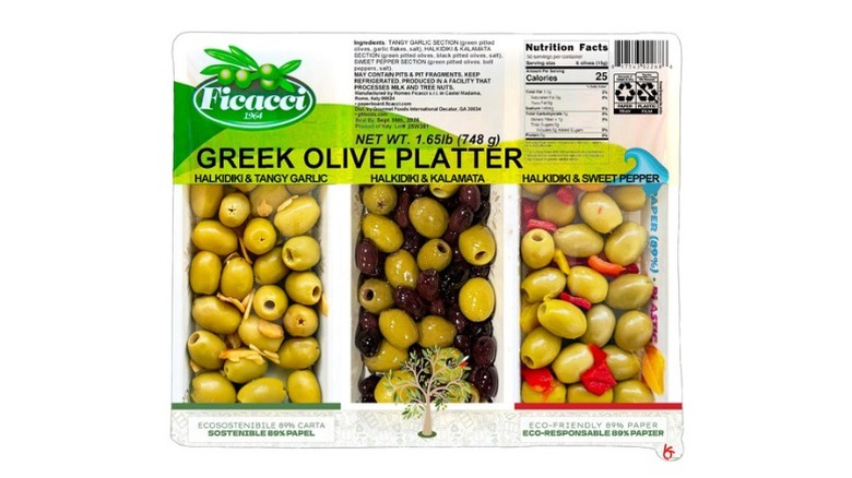 A beauty shot of Ficacci Greek Olive Platter