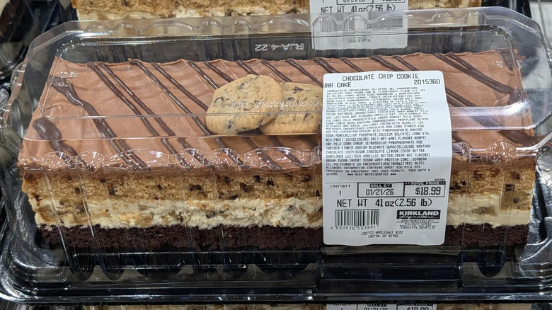 Kirkland Signature Chocolate Chip Cookie Bar Cake on rack