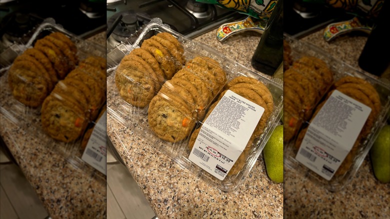 Kirkland Signature Peanut Butter Monster Cookies on counter