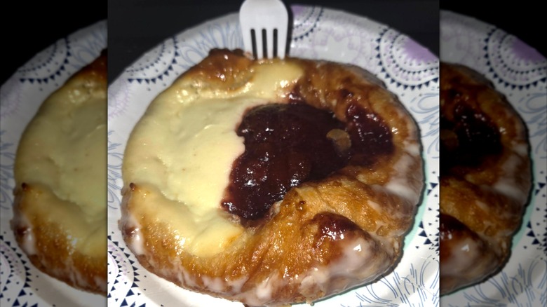 Costco Strawberry Cream Cheese Danish on paper plate