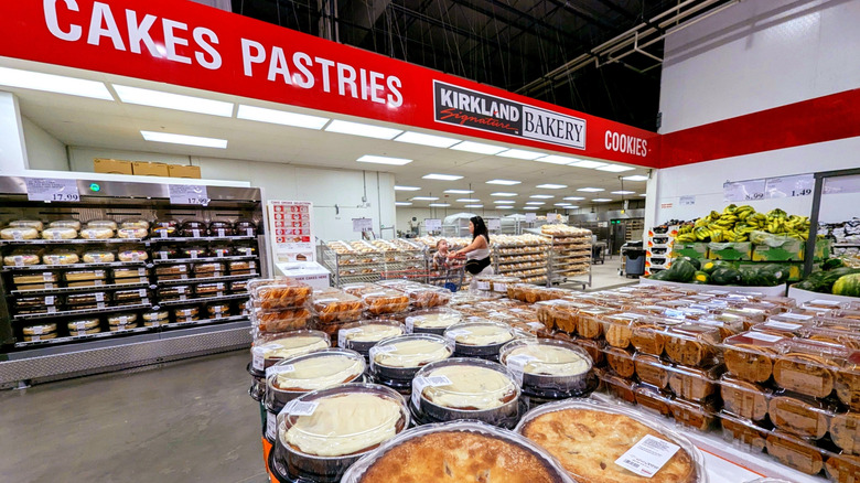 Costco bakery with food items
