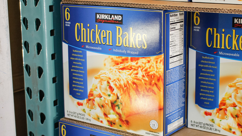 Boxes of Kirkland Signature chicken bakes