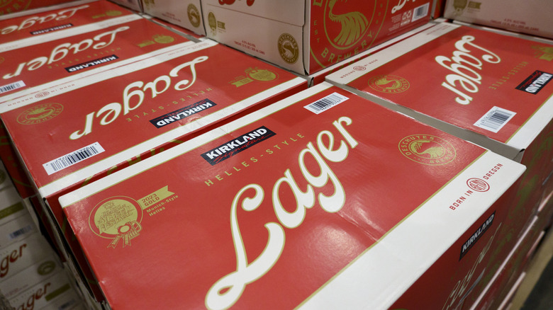 Cases of Kirkland lager Costco