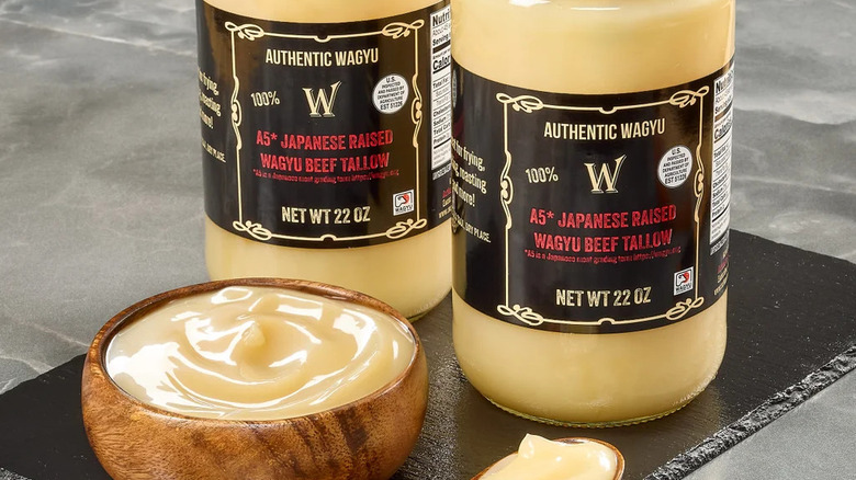 close up of two jars of Authentic Wagyu A5 Japanese Wagyu Beef Tallow